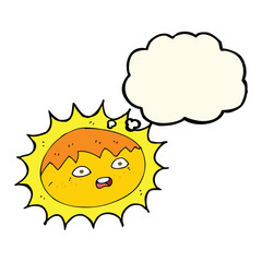 Fototapeta premium cartoon sun with thought bubble