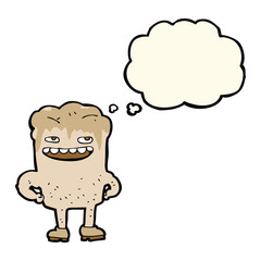 cartoon bad tooth with thought bubble
