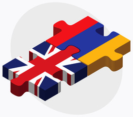 United Kingdom and Armenia Flags