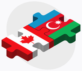 Canada and Azerbaijan Flags