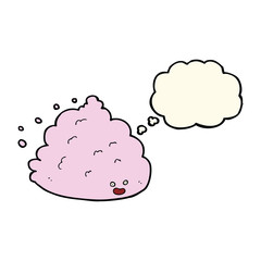 cartoon cloud character with thought bubble