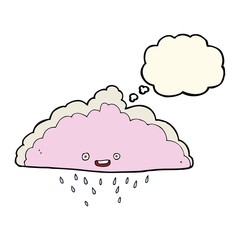 cartoon rain cloud with thought bubble