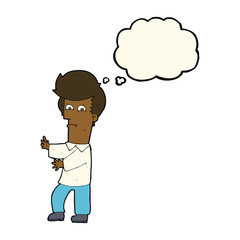 cartoon man gesturing wildly with thought bubble