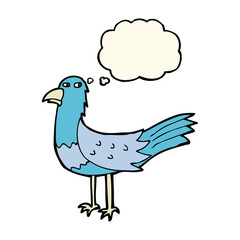 cartoon bird with thought bubble