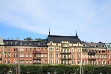 Fototapeta na wymiar Old building on Standvagen,Stockholm