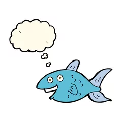 Fotobehang cartoon fish with thought bubble © lineartestpilot