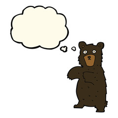 cartoon black bear with thought bubble