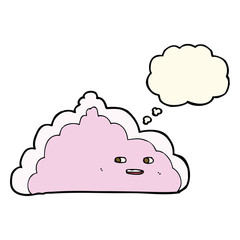 cartoon cloud with thought bubble