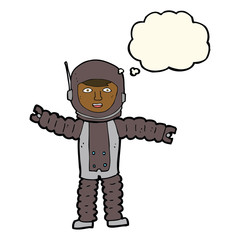 cartoon astronaut with thought bubble