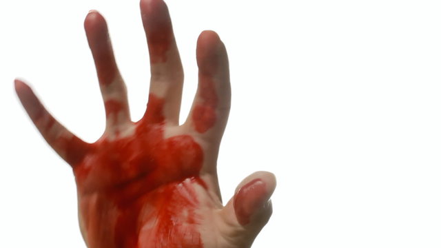 Bloody hand detail appear grab