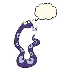 cartoon snake with thought bubble