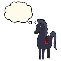cartoon horse with thought bubble