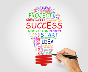Success words concept, Business, Art and Technological concept