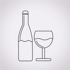 Wine glass with bottle icon