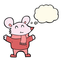 cartoon mouse with thought bubble