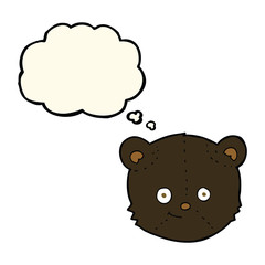 cartoon black bear head with thought bubble