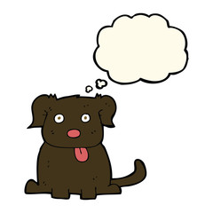 Obraz na płótnie Canvas cartoon dog with thought bubble