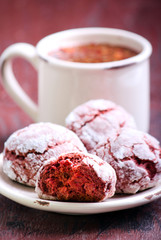 Red velvet crinkle cookies