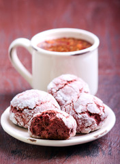 Red velvet crinkle cookies