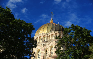 Fototapeta na wymiar Riga, cattedrale ortodossa