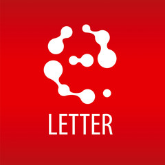 Abstract vector logo the letter E in the form of drops