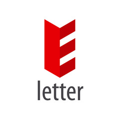 Red abstract vector logo letter E