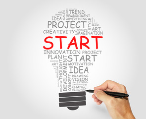 Start words concept, Business, Art and Technological concept