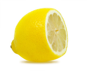 half a lemon  isolated on white background
