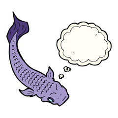 cartoon fish with thought bubble