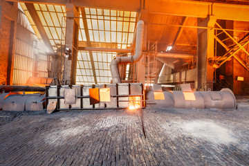 Fototapeta na wymiar China hangzhou steel ladle furnace background