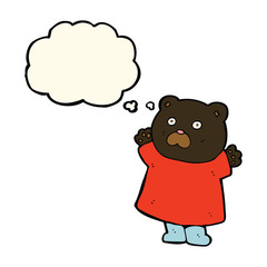 funny cartoon black bear with thought bubble