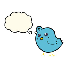 cartoon bird with thought bubble