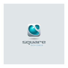 Business Square abstract Logo futuristic media web technology de