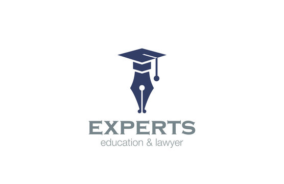 Lawyer Education Logo design vector template...Pen with Square A