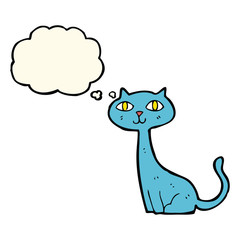 cartoon cat with thought bubble