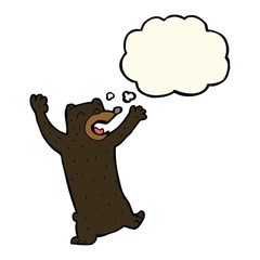 cartoon black bear with thought bubble