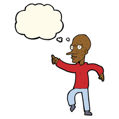 cartoon angry old man with thought bubble