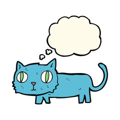 cartoon cat with thought bubble