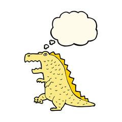 cartoon dinosaur with thought bubble