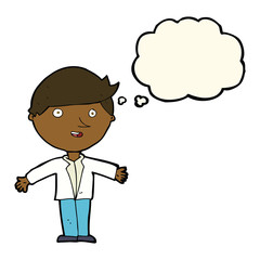 cartoon man in casual jacket with thought bubble