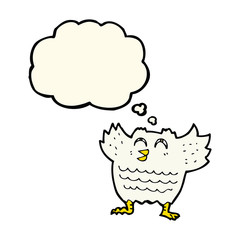 cartoon black bird with thought bubble