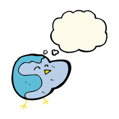 cartoon bird with thought bubble