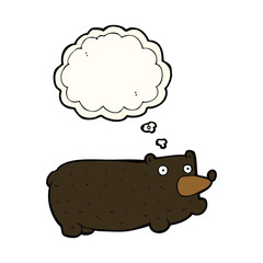 funny cartoon bear with thought bubble