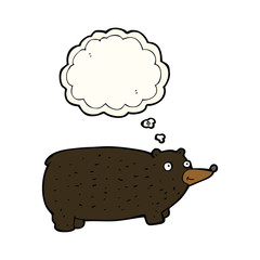 funny cartoon bear with thought bubble