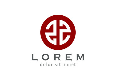 Business Logo abstract circle shape vintage luxury vector icon