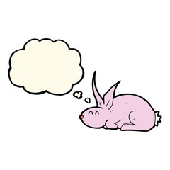cartoon rabbit with thought bubble