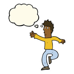 cartoon urgent man with thought bubble