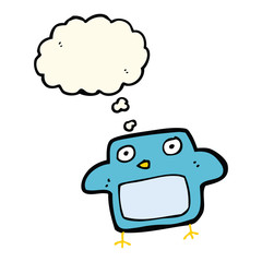 cartoon bird with thought bubble