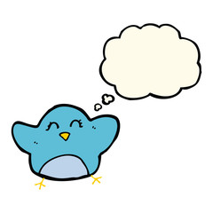 cartoon bird with thought bubble