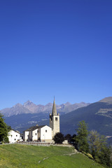 Fototapeta na wymiar Aosta valley summer panorama. Color image